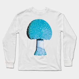 Turquoise Blue Mushroom Amanita Long Sleeve T-Shirt